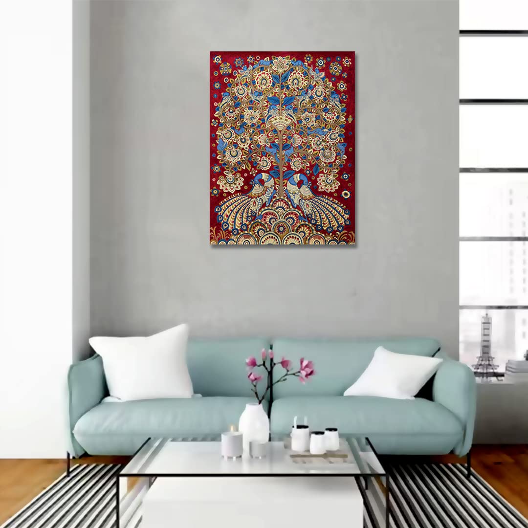 Tamatina Kalamkari Art Canvas Paintings | Celebration II| Traditional Art Paintings for Living Room | Contemporary | Modern Art